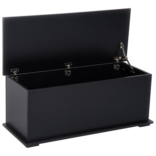 Black Ottoman Storage Box: Chest Cabinet with Lid, Keepsake Chipboard