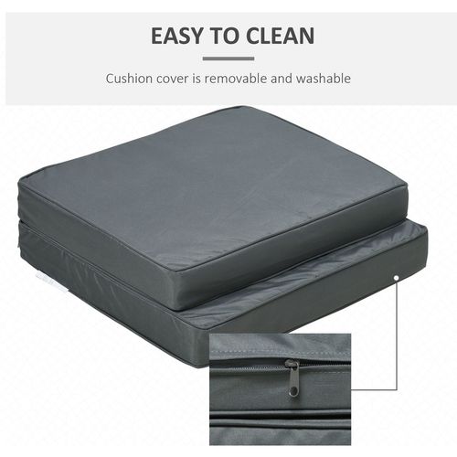 Transform Your Outdoor Space: Dark Grey Seat & Back Cushion Set