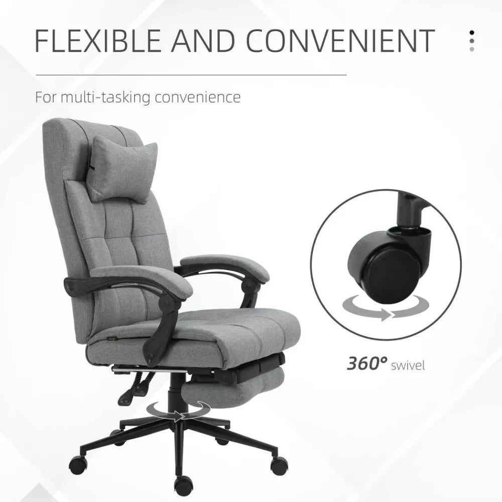 Light Grey Adjustable Height Ergonomic Office Chair with Rolling Swivel and Armrests