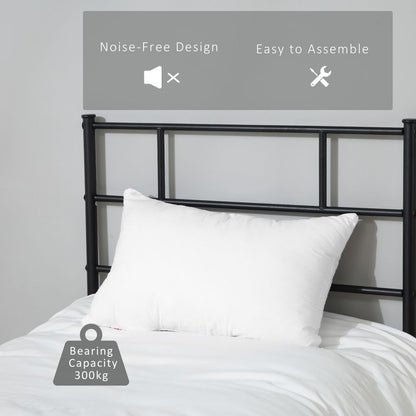 Single Metal Bed Frame with Headboard, Footboard, and Underbed Storage Solution