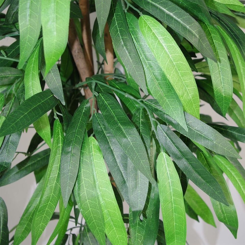 120cm Artificial Mango Tree Plant with Stylish Metal Planter for Home Decor