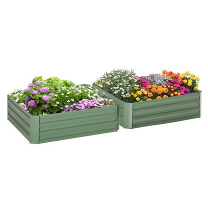 Galvanized Raised Garden Beds - Easy-Setup Planter Box Set of 2