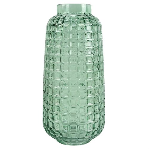 30cm Green Cube Glass Vase