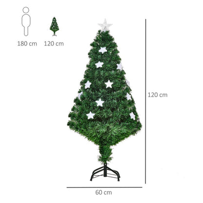 4ft Pre-Lit Artificial Christmas Tree with Fibre Star LED Light - Indoor - Green