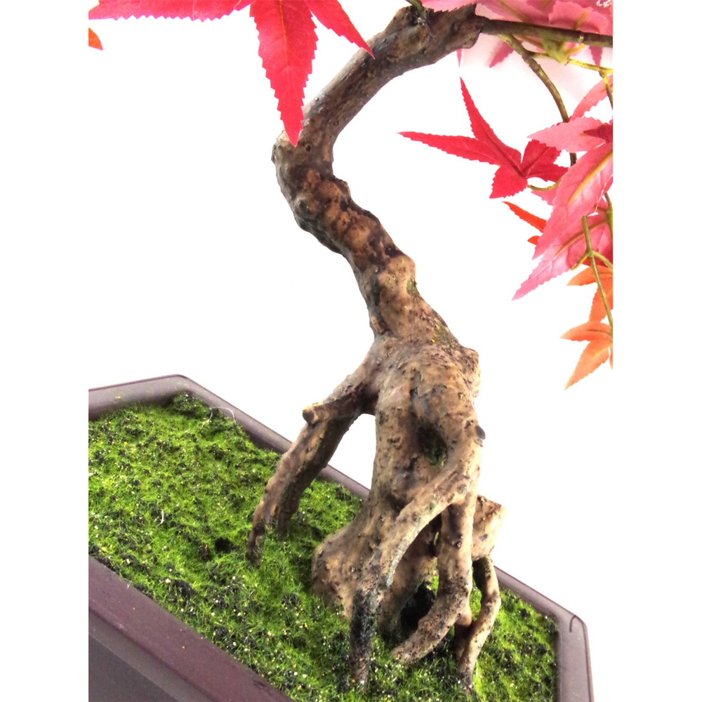 50cm Artificial Red Maple Bonsai Tree - Charming Miniature for Styling