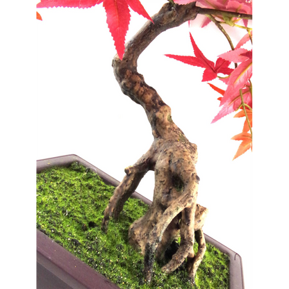 50cm Artificial Red Maple Bonsai Tree - Charming Miniature for Styling