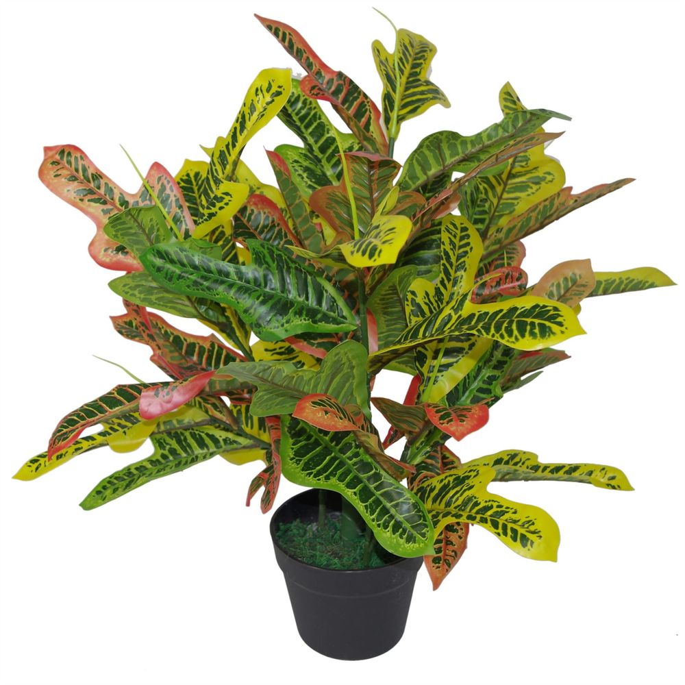 65cm Artificial Multicoloured Codiaeum House Plant for Colourful Home Accents