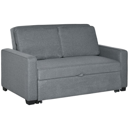 Modern 2-Seater Sofa Bed – Click Clack Couch Sleeper for Living Room – Grey