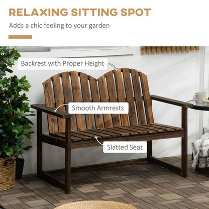 Cosy Outdoor Wooden Loveseat Bench for Two - Durable Patio Seating Solution