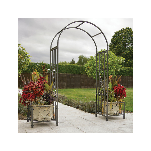 Huntingdon Elegant Garden Arch with Versatile Planters - Sturdy & Stylish!