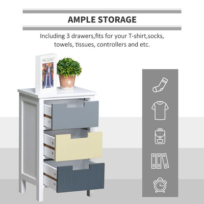 3-Drawer Colourful Storage Cabinet Tower for Organising Home Essentials