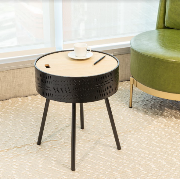 Lift-Top Round Side Table, Practical and Stylish