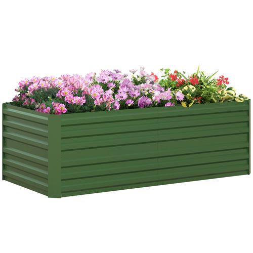 Upgrade Your Garden with Durable Galvanized Steel Raised Bed – Green