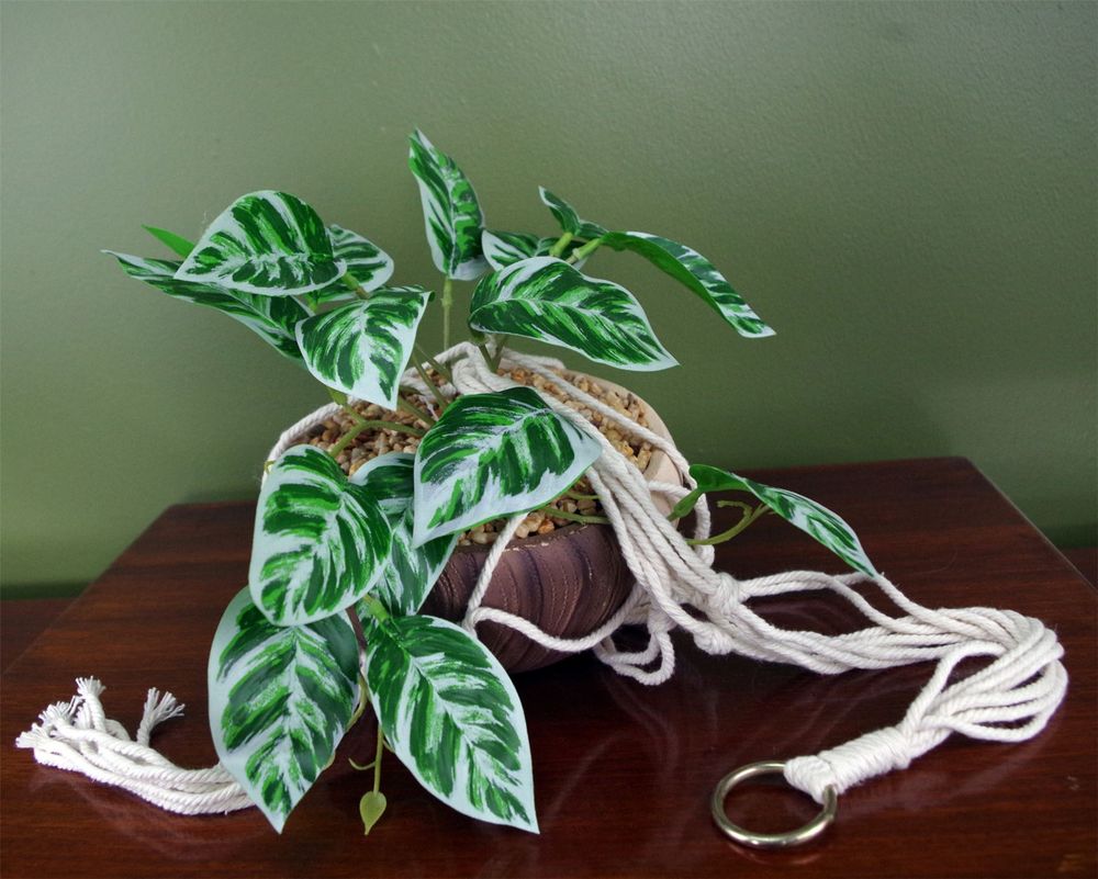 85cm Hanging Artificial Potted Pothos Plant - Complete with Planter