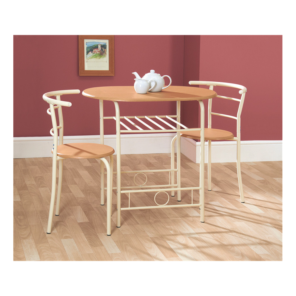 Compact Oak and Buttermilk Dining Set, Ideal for Small Dining Areas