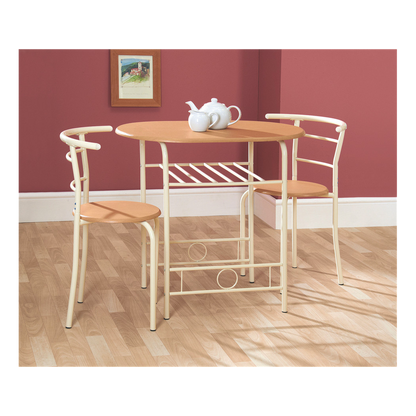 Compact Oak and Buttermilk Dining Set, Ideal for Small Dining Areas