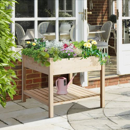 Stylish Elevated Garden Planter with Storage Shelf - Perfect for Any Space!