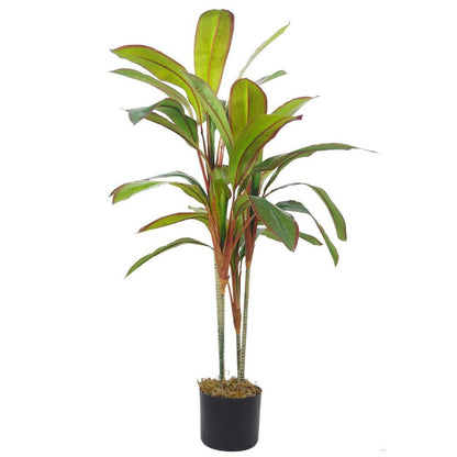 100cm Potted Artificial Dracaena Tropical Plant in Silver Metal Planter