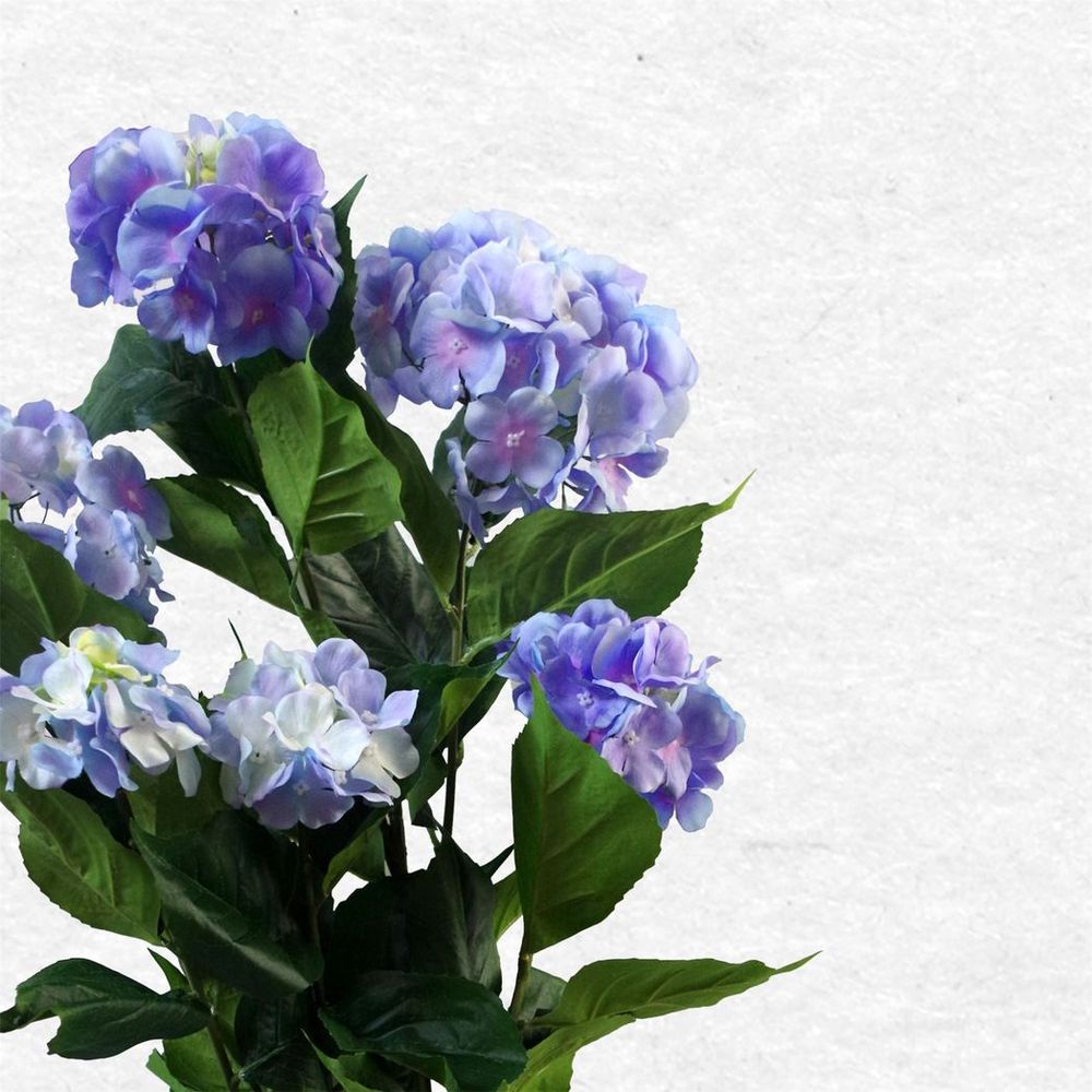 Blue Artificial Hydrangea Flowering Plant