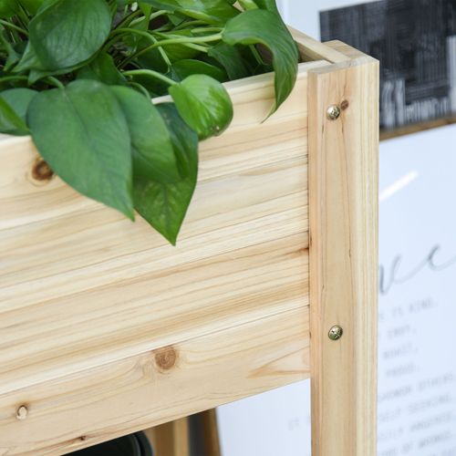 Versatile Wooden Raised Plant Stand with Storage Shelf - Perfect for Gardening!