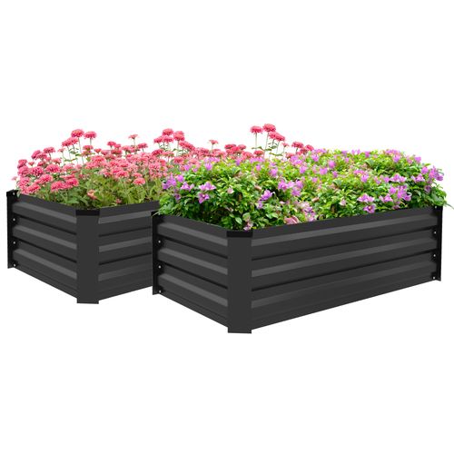 Durable Galvanised Raised Garden Beds - Set of 2 for Vibrant Growth!