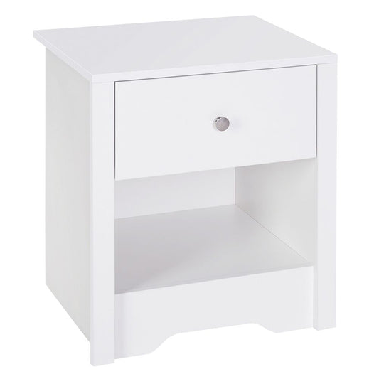 White Bedside Table with Dimensions 53Wx42.5Dx59H cm for Modern Bedrooms