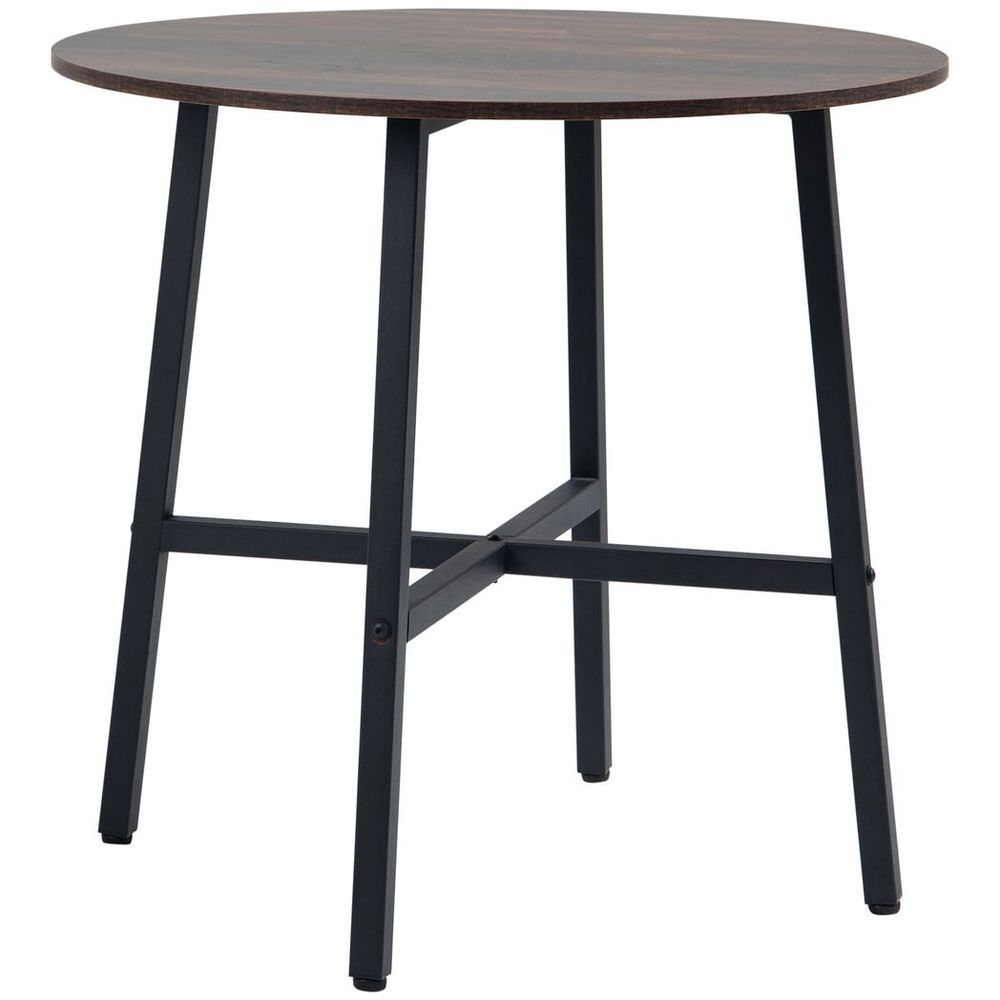 80cm Round Kitchen Table: Dining Table with Steel Legs for Small Spaces