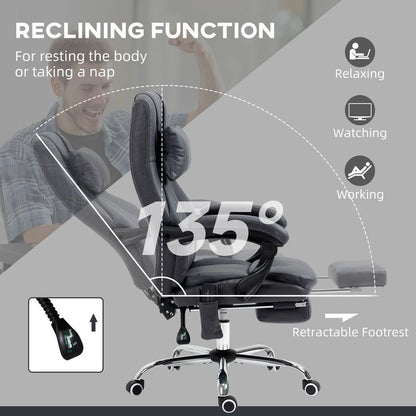 High Back Massage Office Chair with Remote-Controlled Vibration Point Headrest