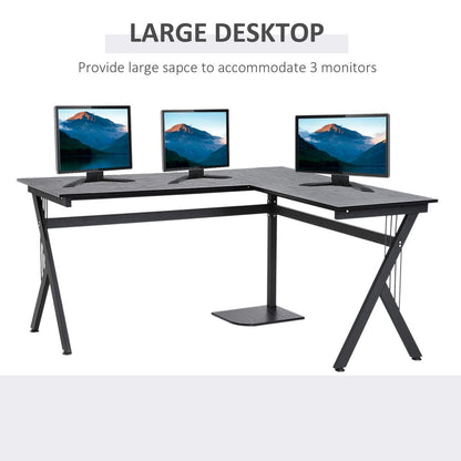 L-Shaped Corner Computer Desk, Laptop Workstation for Home Office