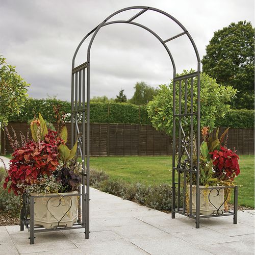 Huntingdon Elegant Garden Arch with Versatile Planters - Sturdy & Stylish!