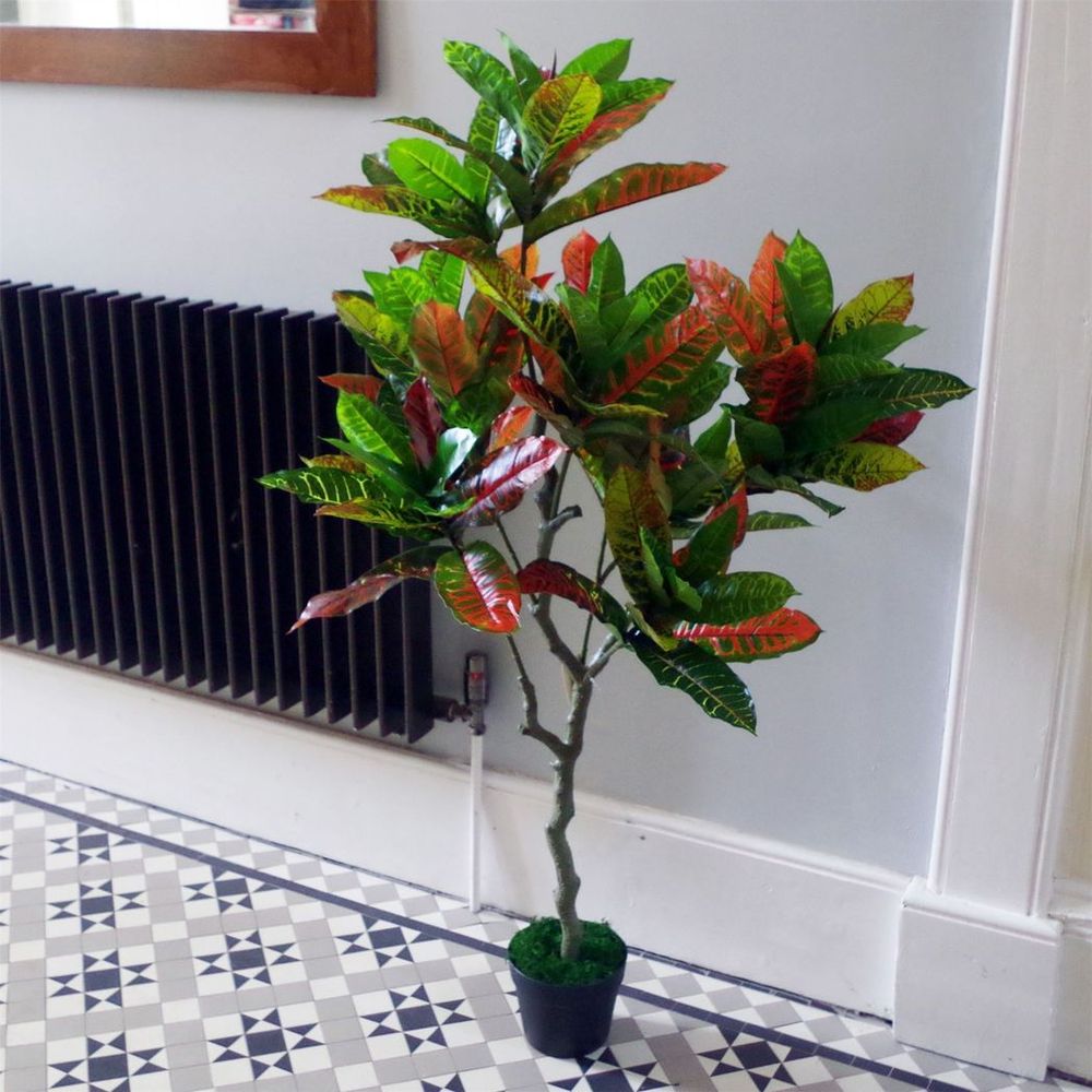 130cm Vibrant Artificial Codiaeum Tree for Eye-Catching Interior Design