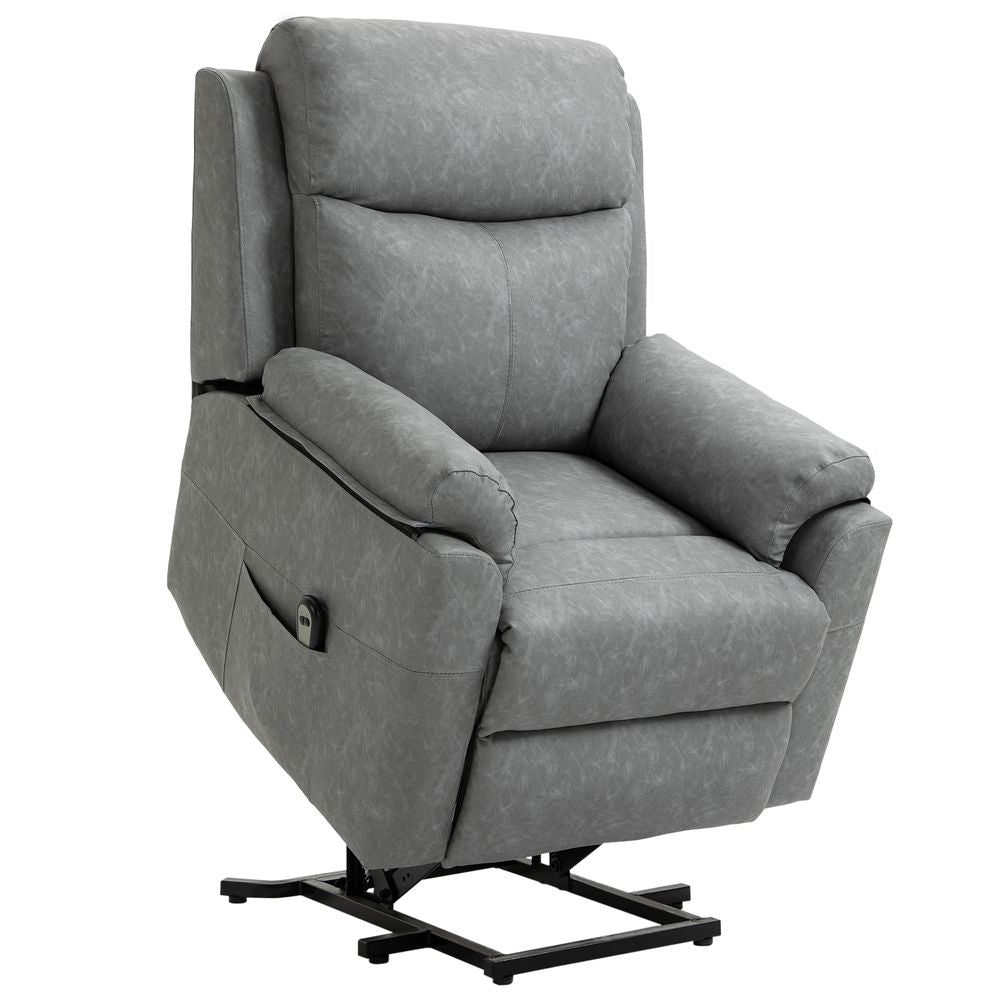 Grey Power Lift Chair with Electric Riser Function and Remote Control for Comfort