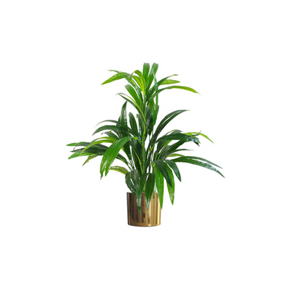 Leaf Metal Planter Plant Pot with Polished Gold Finish 20 x 18cm