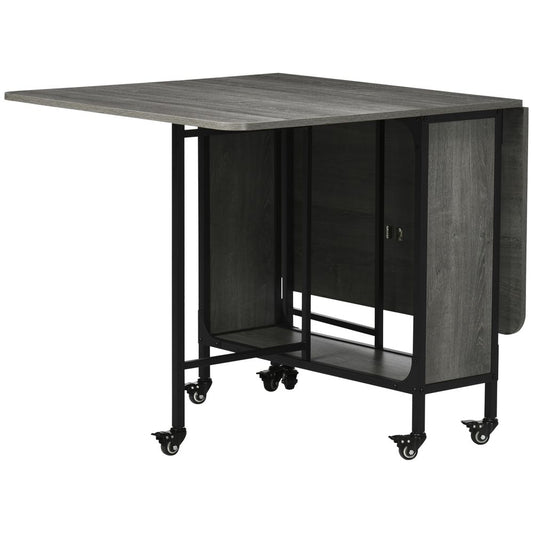 Mobile Drop Leaf Table - Foldable Kitchen Table for Extending Dining Use