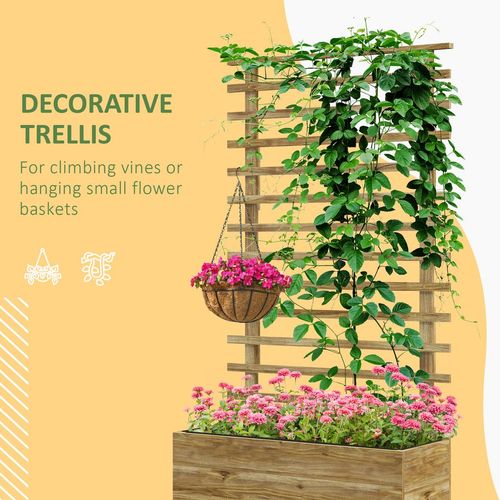 Wheeled Wooden Trellis Planter Box - Stunning Garden Growth Solution