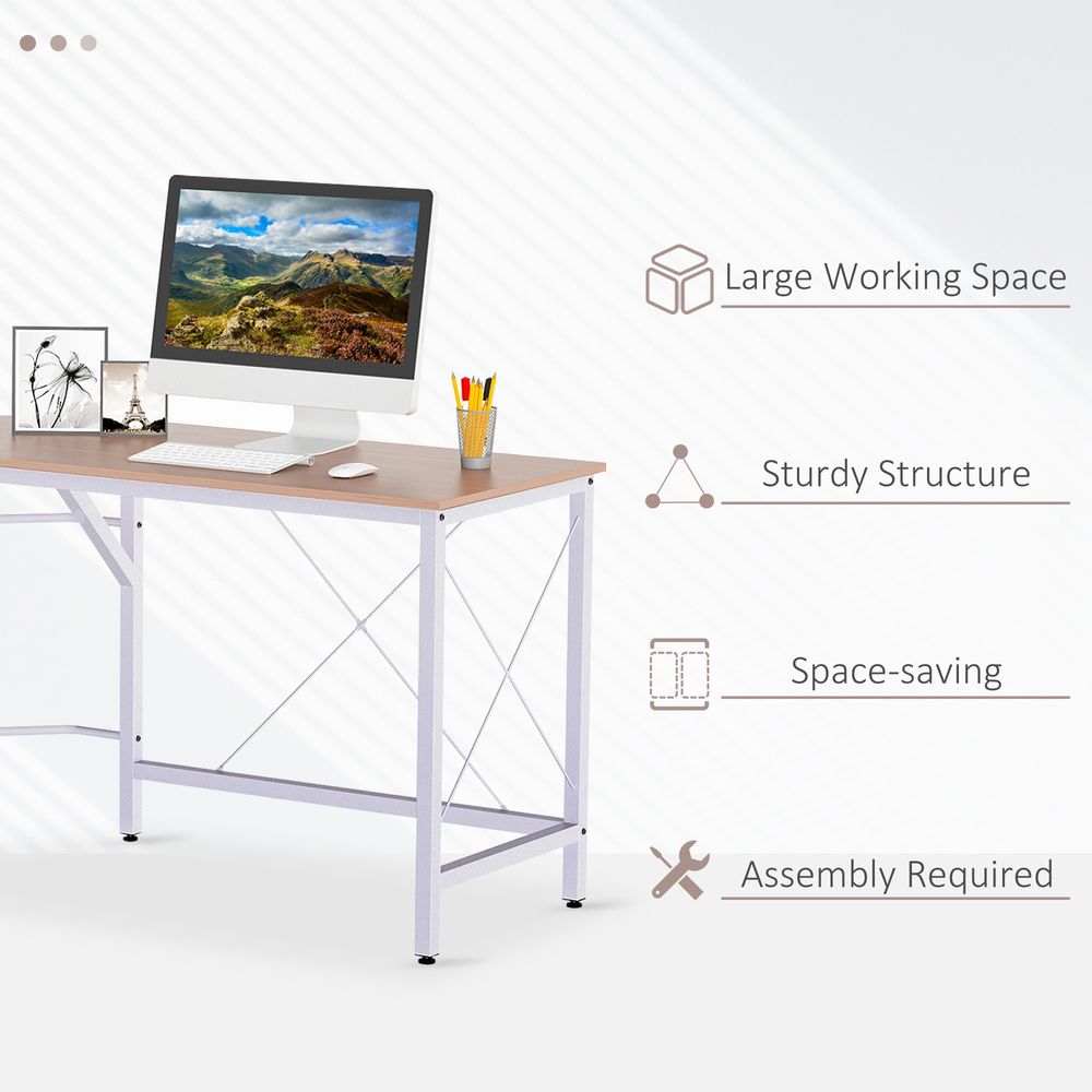 Oak Corner L-Shape Desk, Perfect for Home Office and Gaming Computer Workstation