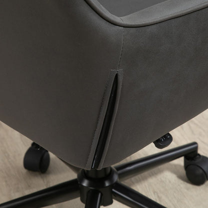 Argyle Office Chair with Leather-Feel Fabric for Home Study and Leisure on Wheels