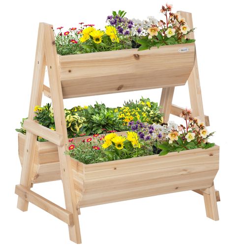 Elevated Wood Garden Bed Planter: 3-Tier A-Frame for Endless Growth