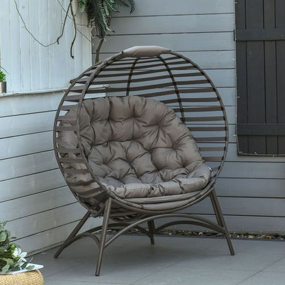 Stylish Egg Chair with Cushions & Side Pocket for Indoor/Outdoor Bliss