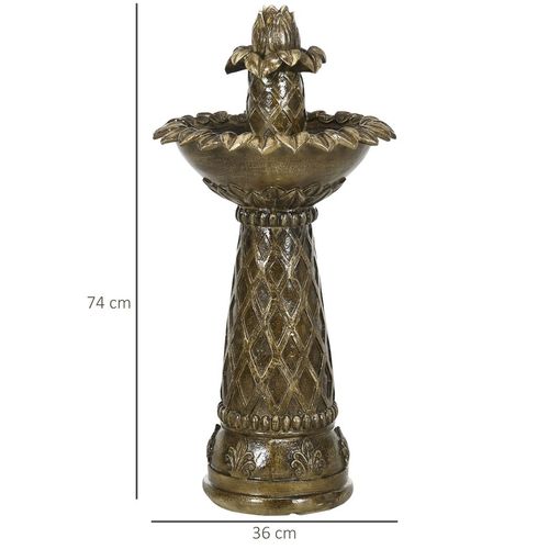 Elegant 2-Tier Garden Fountain with Constant Cascading Water Elegance