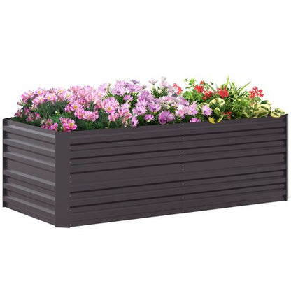 Steel Outdoor Raised Garden Bed - Durable & Spacious Dark Grey Design