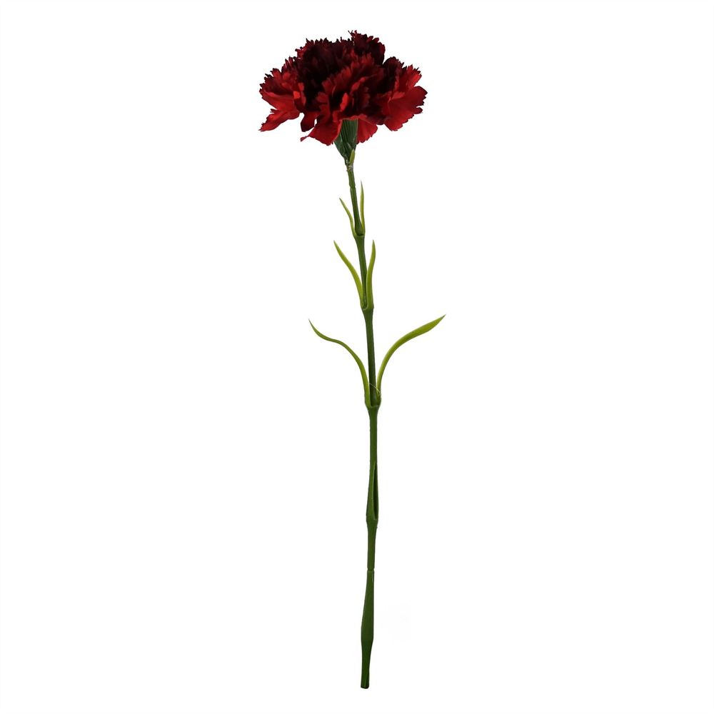 50cm Single Artificial Red Carnation Flower