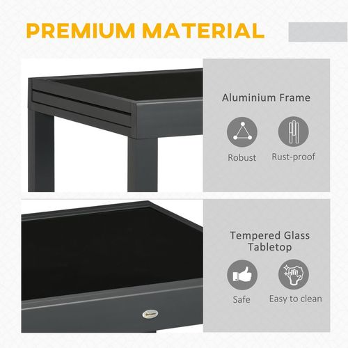 Versatile Extendable Outdoor Dining Table - Sturdy Aluminium & Glass Charm