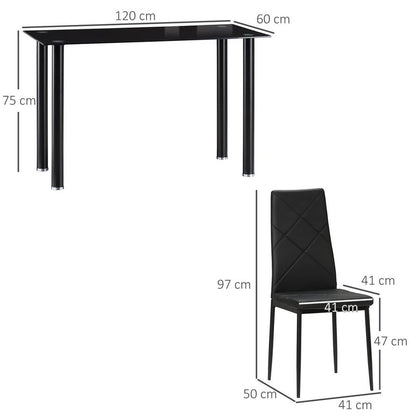 Modern Kitchen Dining Table Set for 4, Includes Chairs with Padded Seats for Comfort