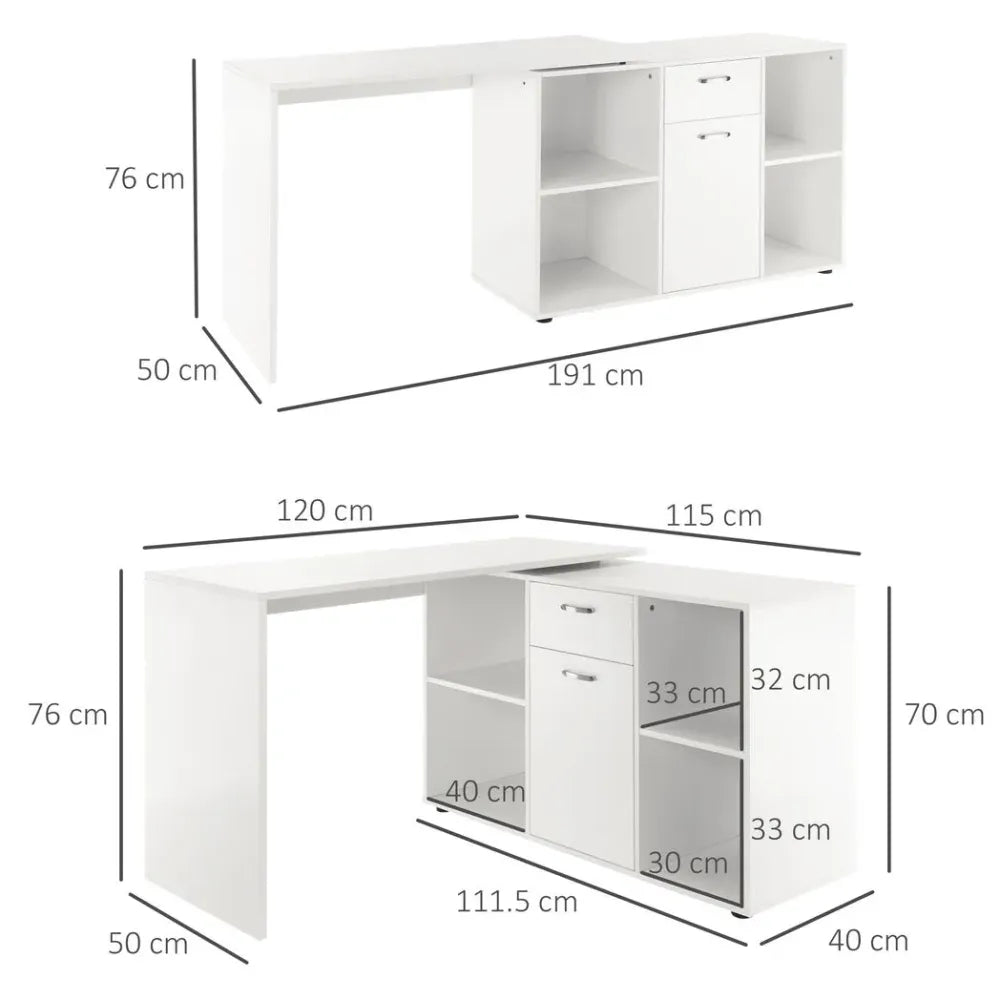 Large L-Shaped Computer Desk with Adjustable Features, Dual-Use for Home Office and Gaming