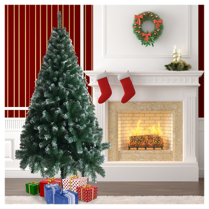6ft White PVC Christmas Tree with Iron Legs - 650 Branches for Festive Cheer