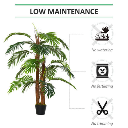 120cm (4ft) Artificial Palm Tree with 19 Leaves - Decorative Plant in Nursery Pot