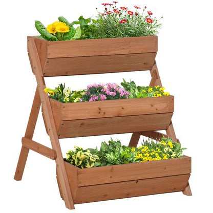 3-Tier Wooden Elevated Garden Bed Kit - Bloom in Style!