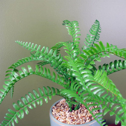 40cm Artificial Fern Plant with Ceramic Planter and Stand