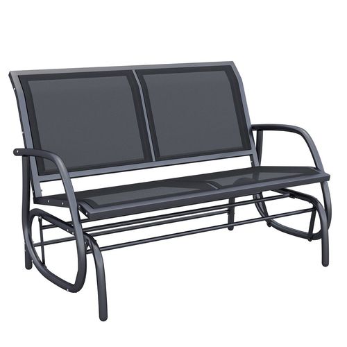 Luxurious Outdoor Double Swing Bench - Smooth Gliding Comfort in Black